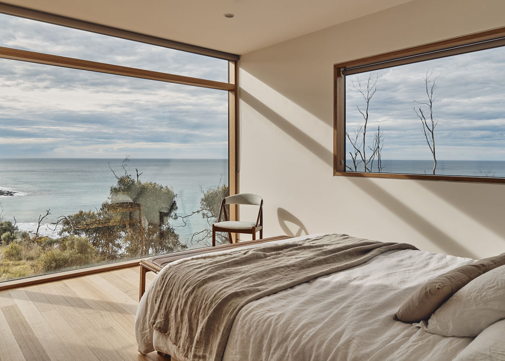 There are worse way to greet the day than looking towards the Separation Creek shoreline from one of the downstairs bedrooms. Photo: Peter Bennetts