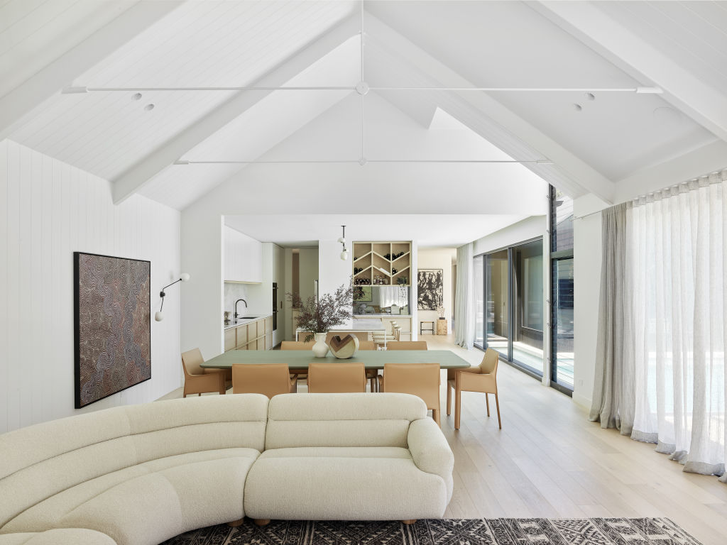 The gorgeous neutral interiors designed by Simone Haag. Photo: Dave Kulesza