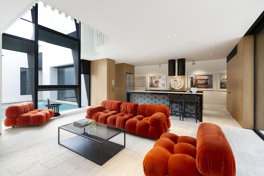 The stunning open-plan living room and kitchen.  Photo: Greg Hocking Holdsworth.