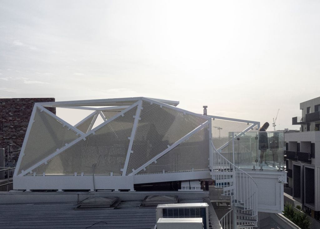 Hanging off the edge of the new Sky Deck is a small square plunge pool and a spiral staircase. Photo: Felix Bardot