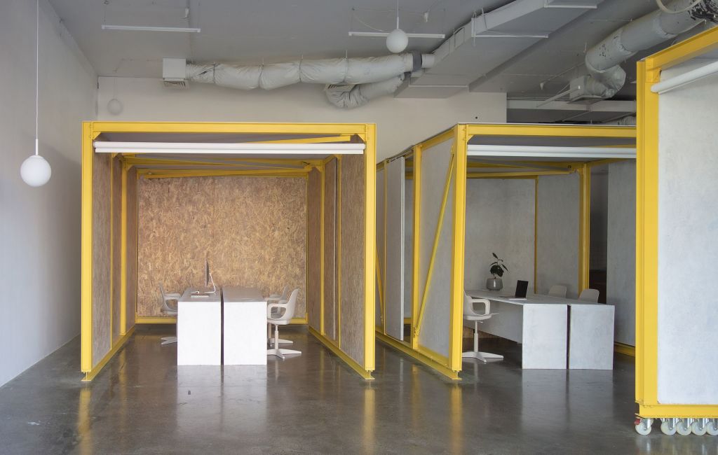 How you insert effective, small and dismountable studio spaces into a tenanted warehouse. Photo: Felix Bardot