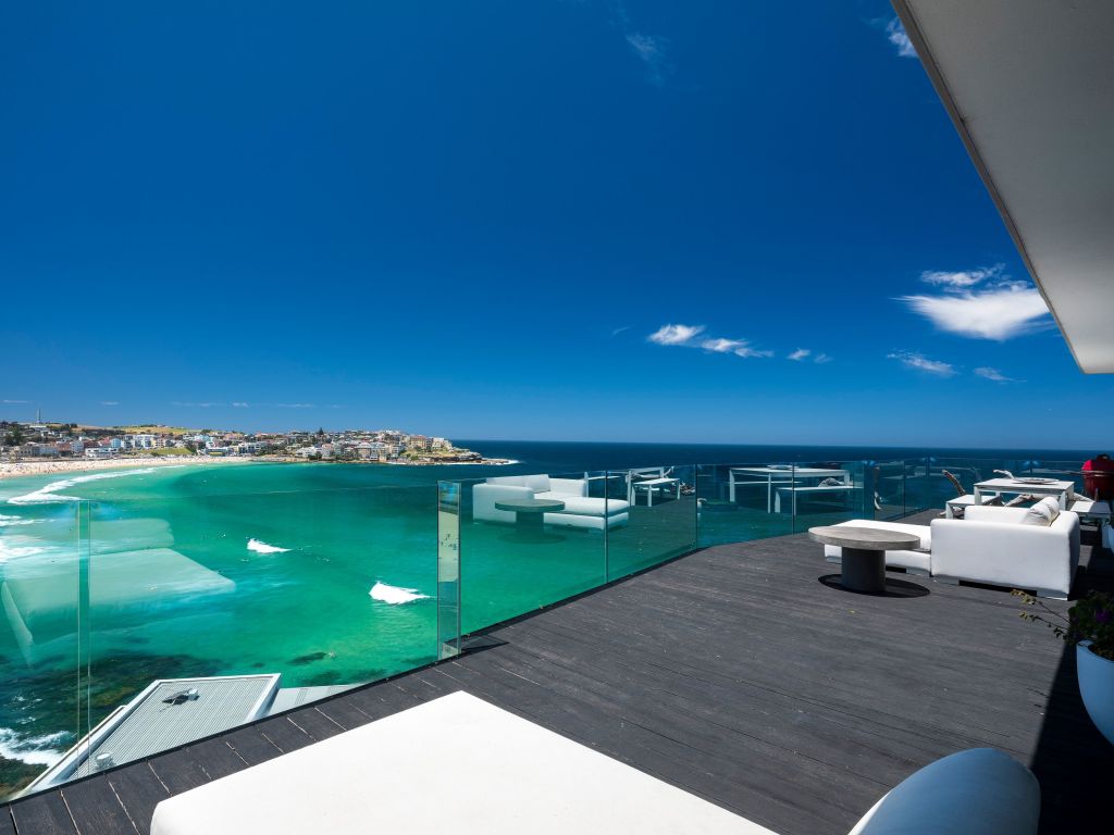 The four-bedroom penthouse overlooks Bondi Beach.
