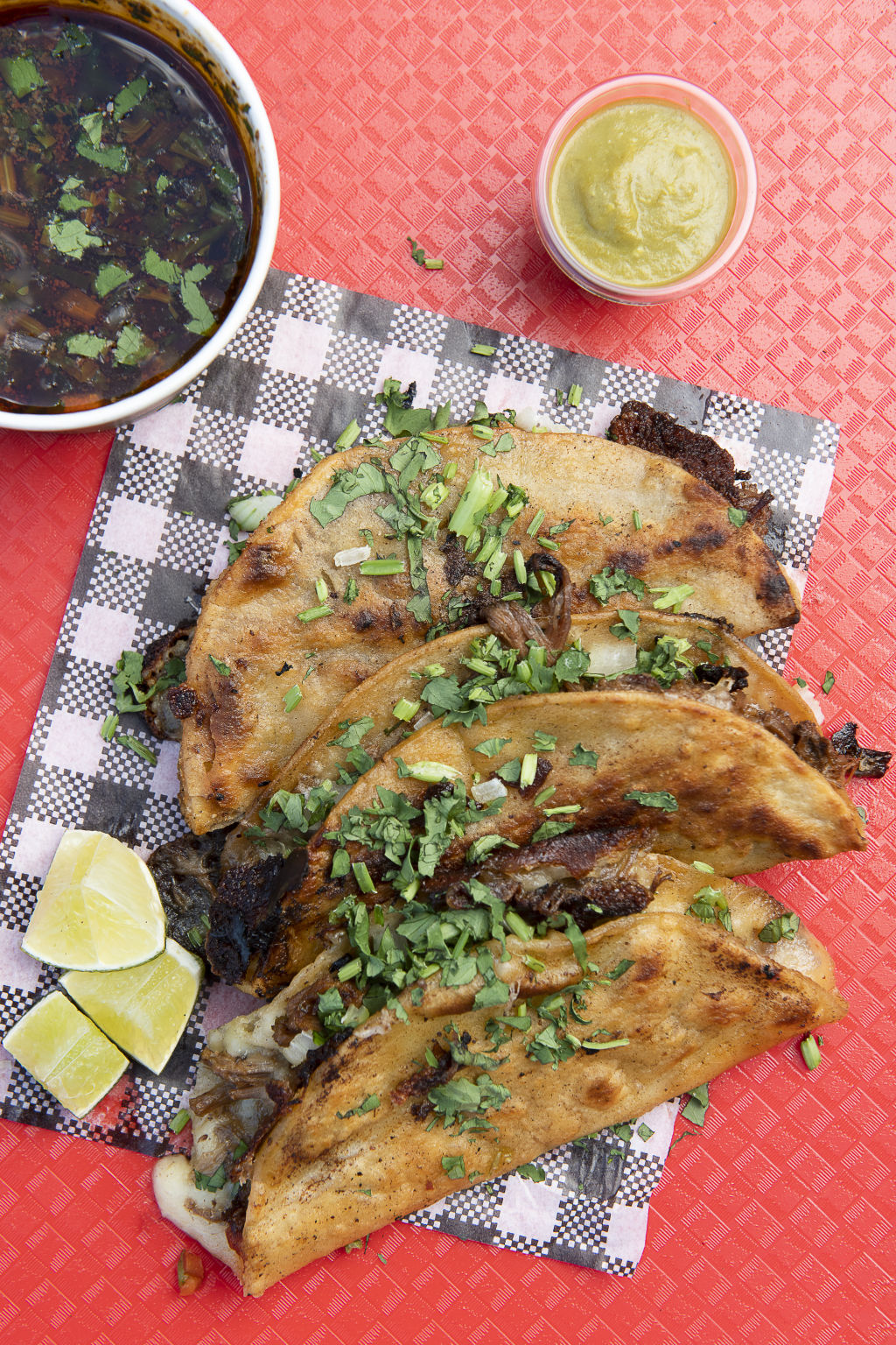 The birria quesa tacos, Old El Paso eat your heart out.  Photo: Carmen Zammit