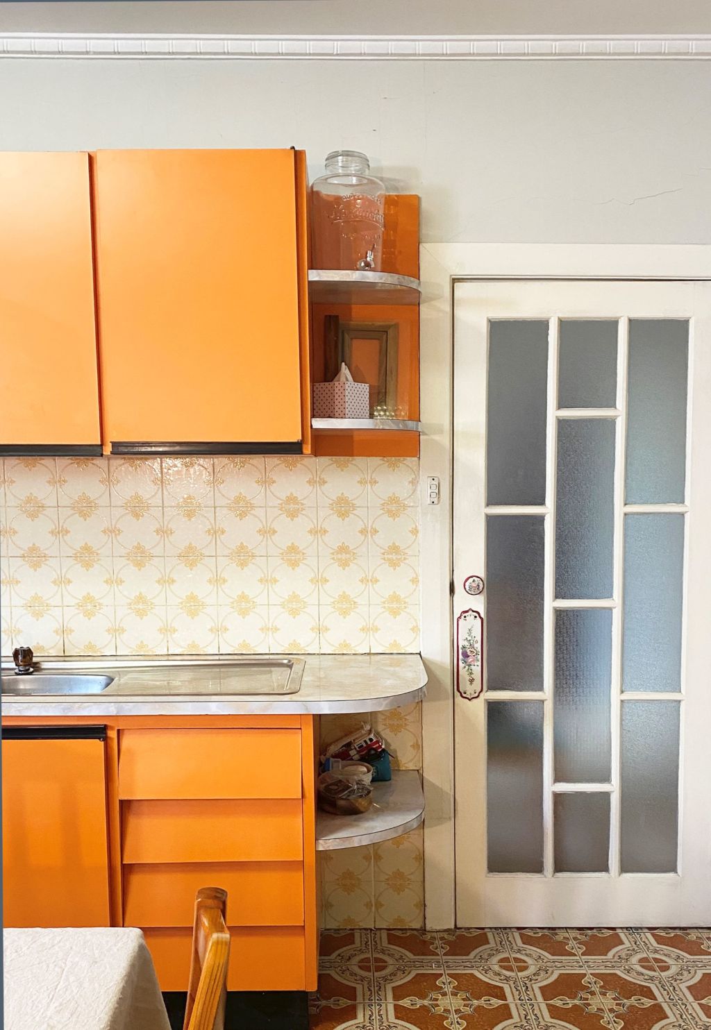 The 1970s renovation introduced a riot of pattern and colour to the kitchen. Photo: Krisi Patras