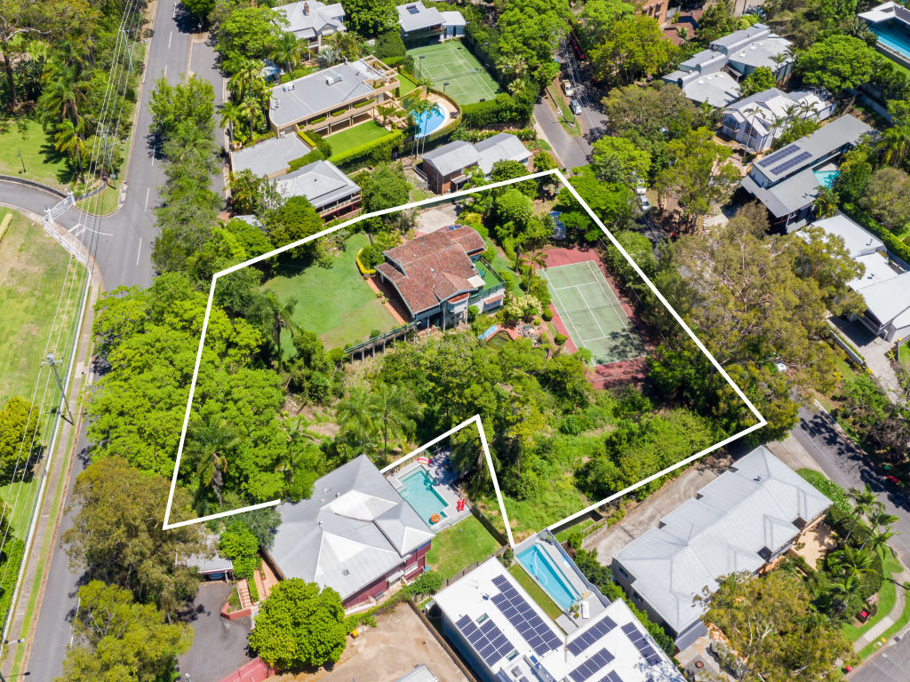 The estate on Fernberg Road is spread across 10 lots and is across the street from Government House.