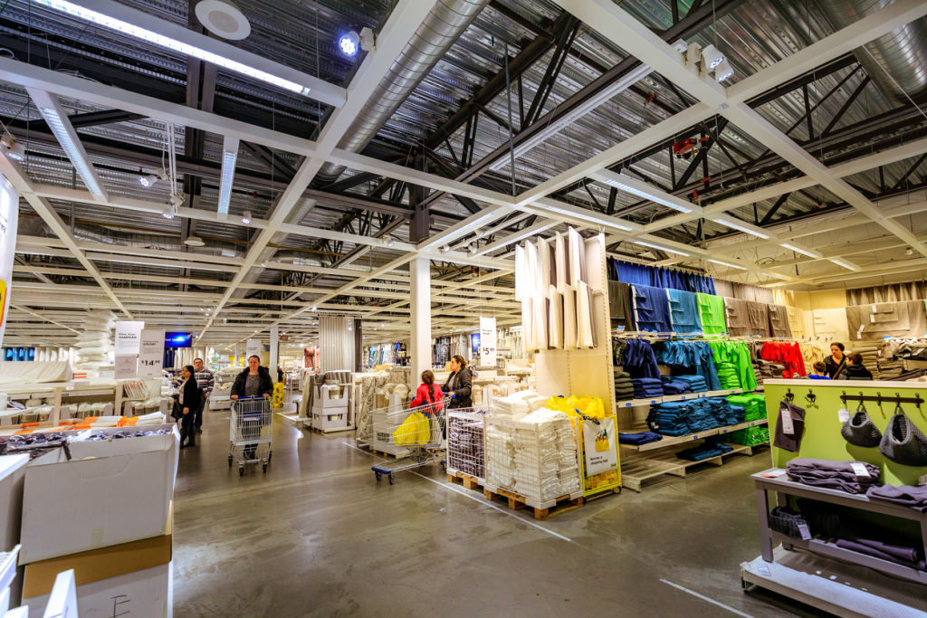 The high ceilings in each IKEA store help to make customers feel relaxed. Photo: iStock