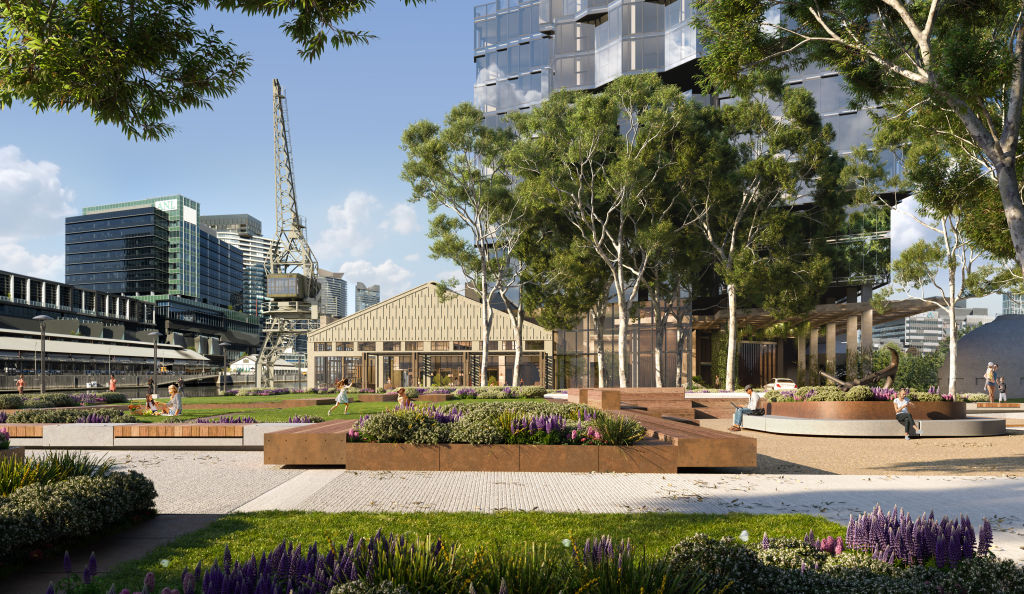 A new 3500-square-metre waterfront park, Seafarers Rest, is set to revitalise a neglected site on the northern edge of the Yarra River. Photo: Riverlee