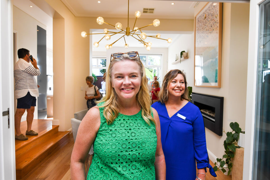 Vendor Dana Chardon, with her agent Stephanie Lees from Cobden & Hayson, was delighted with the result for her family home. Photo: Peter Rae