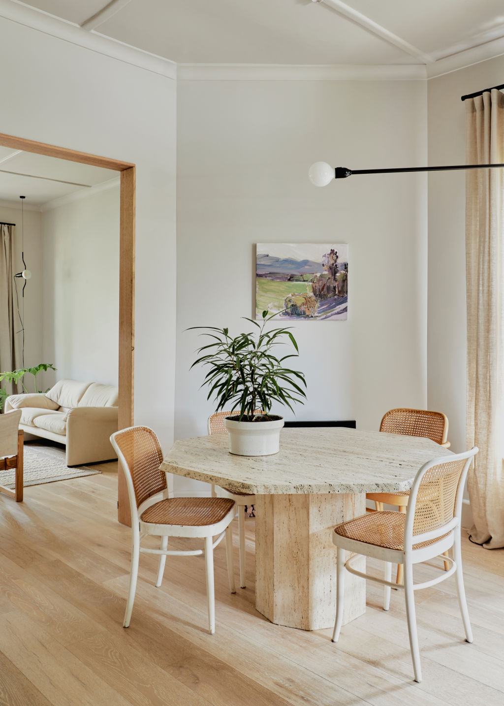 Natural light streams through the living spaces in the original part of the house. Styling: Annie Portelli. Photo: Amelia Stanwix for The Design Files