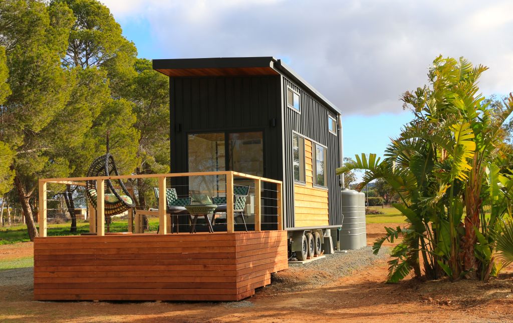 The Pink Lake Tiny House at Lochiel. Photo: Supplied