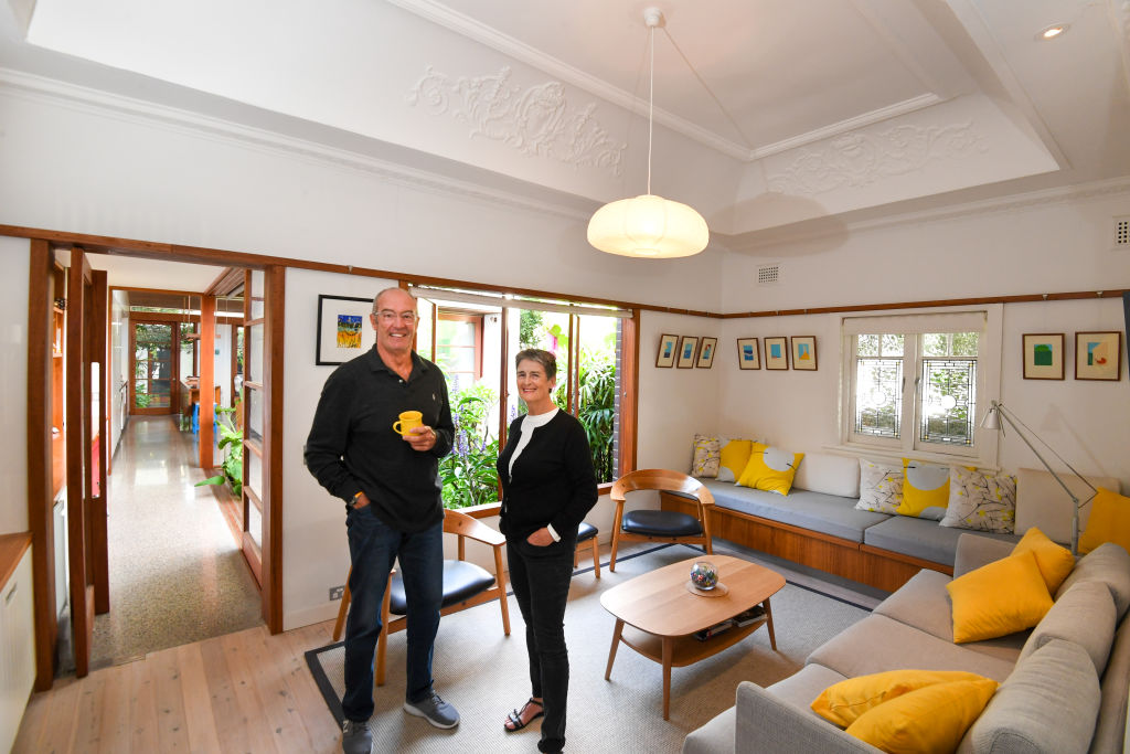 Downsizers Dianne Ramsay and David Lawson bought their two-bedroom Mosman cottage with the intention of designing their perfect home that mixed old and new elements Photo: Peter Rae