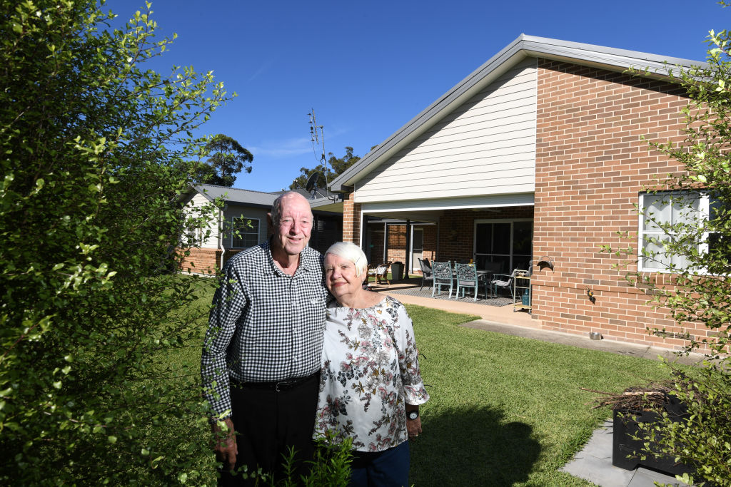 Jan and Ken Gilmore lost their house in the 2013 bushfires near the Blue Mountains but were luckily insured which allowed them to rebuild Photo: Peter Rae