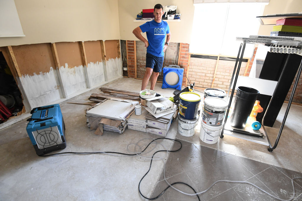 In Jason and Mary Byrne's home, they have been making the necessary repairs from the water damage done whilst also further flood-proofing their home for the future Photo: Peter Rae