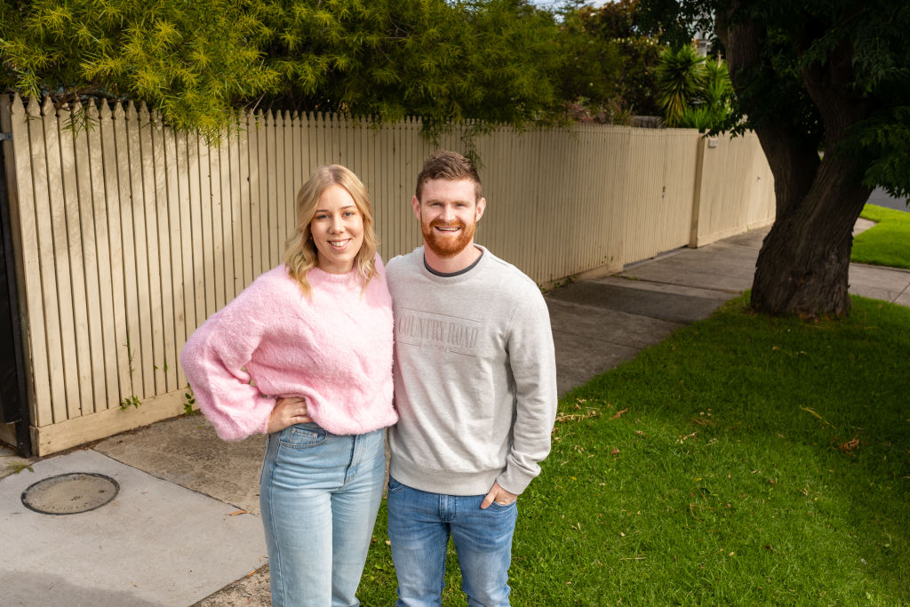 First-home buyers Nathan Mahar and Abbey Chapman-Mills described the competition they faced as 'daunting'. Photo: Greg Briggs