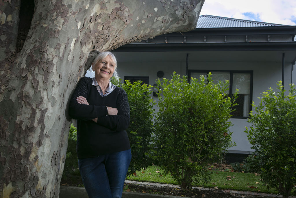 Kay Dalrymple outside the home they recently sold in Surrey Hills. Photo: Stephen McKenzie