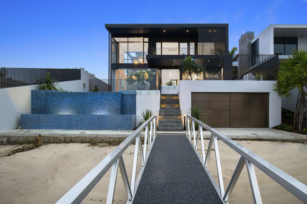 Unlike some other cities, $5 million can buy an architecturally designed waterfront home on the Gold Coast, like 12a Freyburg Street Sorrento. Photo: Supplied