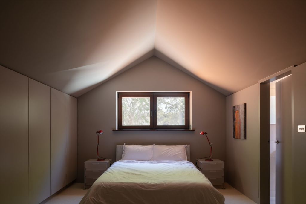 One of the two bedrooms in the amplified space under the new roof. Photo: Trevor Mein
