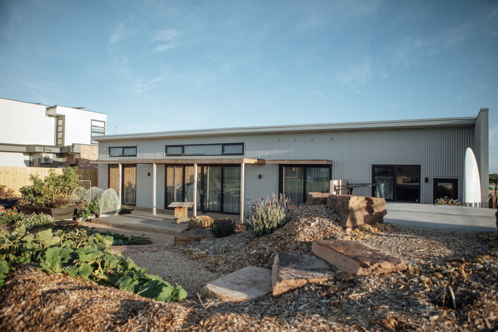 Their back yard features an “urban farm”. Photo: Will Hamilton Coates