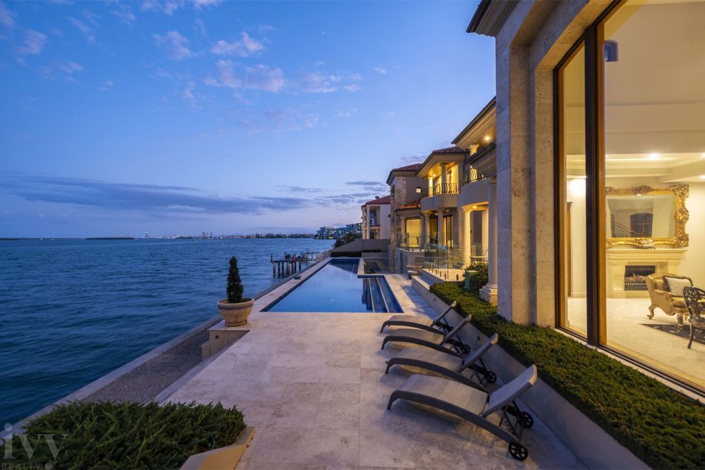 The waterfront home has a 25m lap pool.