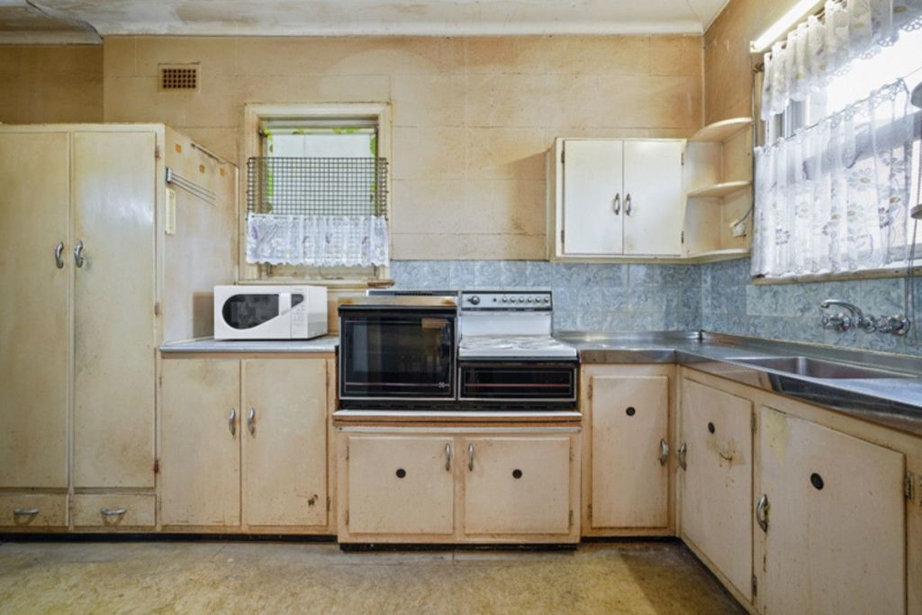The kitchen of 60 Beaufort Street, Croydon Park, is ready for a revamp.