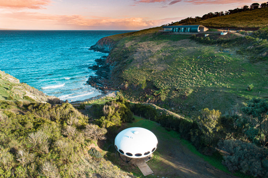 Designed to roll into the Fleurieu Peninsula hills, Naiko Retreat has co-opted an amazing little structure as a therapy room. Photo: 4RT