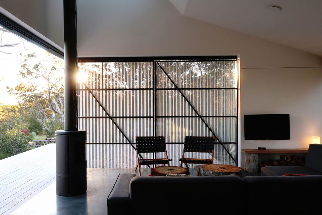 The living space at Off Grid House by Anderson Architecture. Photo: Simon Anderson