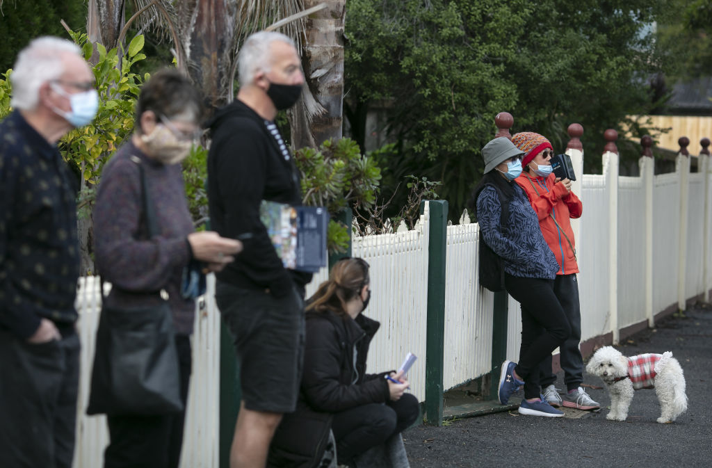 Bidders were back on the street as lockdown lifted. Photo: Stephen McKenzie