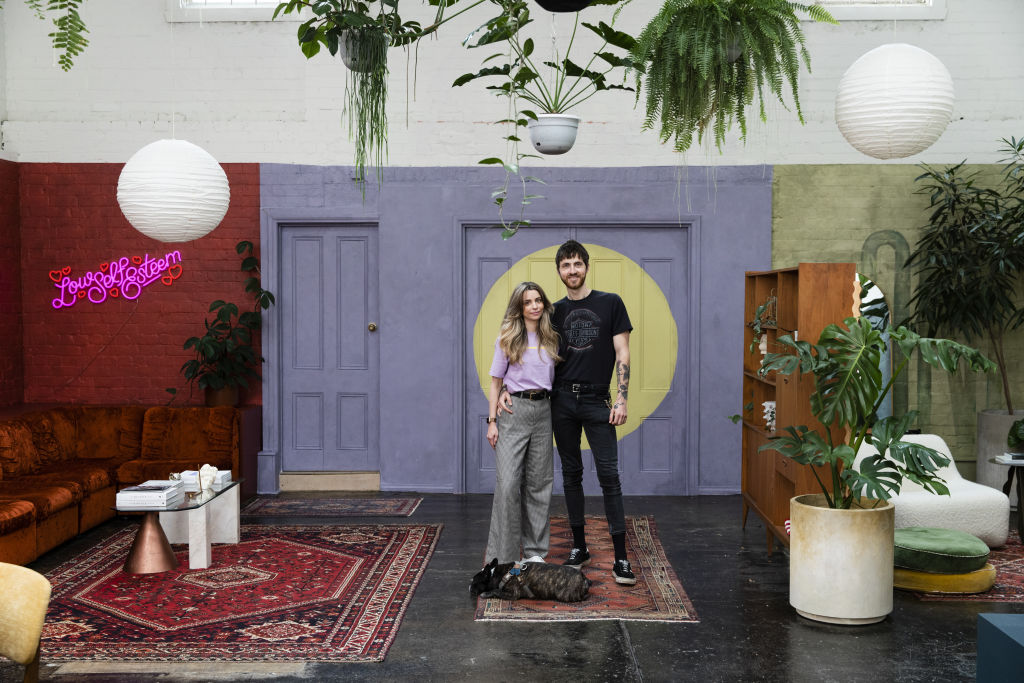 Who needs walls: Inside a creative couple's colourful warehouse conversion