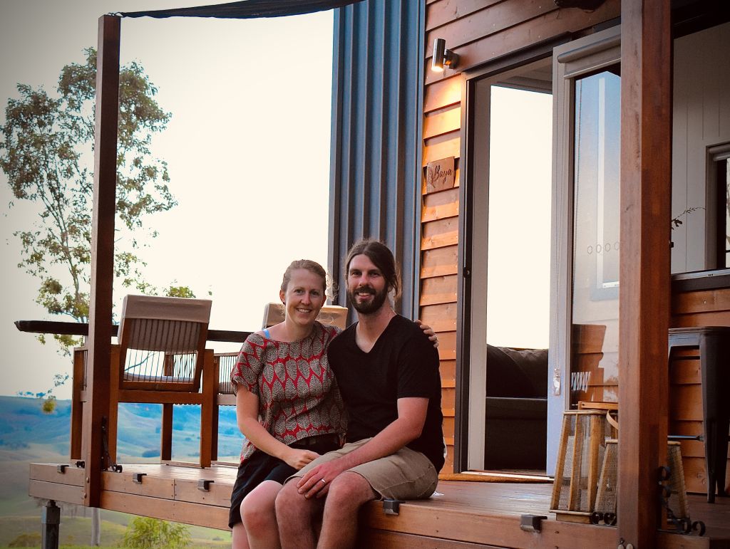 Anna and Alex Cooper run a glamping eco-retreat on their 100-acre property in Queensland's Scenic Rim.