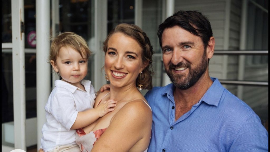 Nicki and Simon Barry, with son Finn, are among those moving to the Gold Coast.