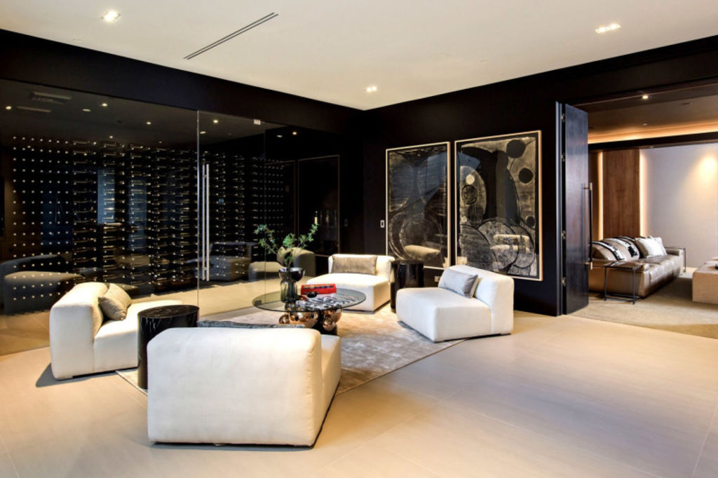 The temperature-controlled wine room. Photo: Dirt/Unlimited Style Photography