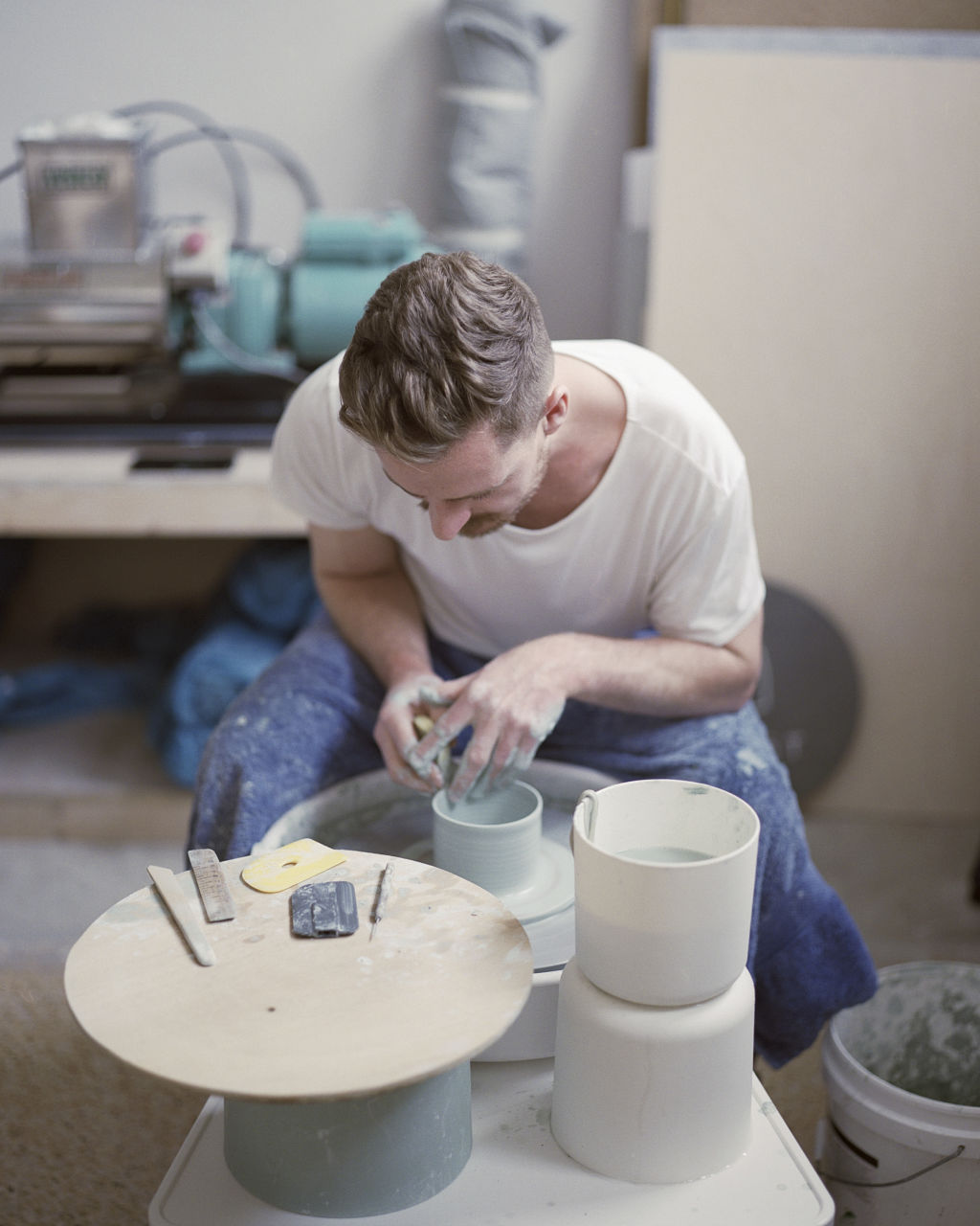 Matthew Vrettas from Ghost Wares finds inspiration in the clay itself. Photo: Dominic Xavier