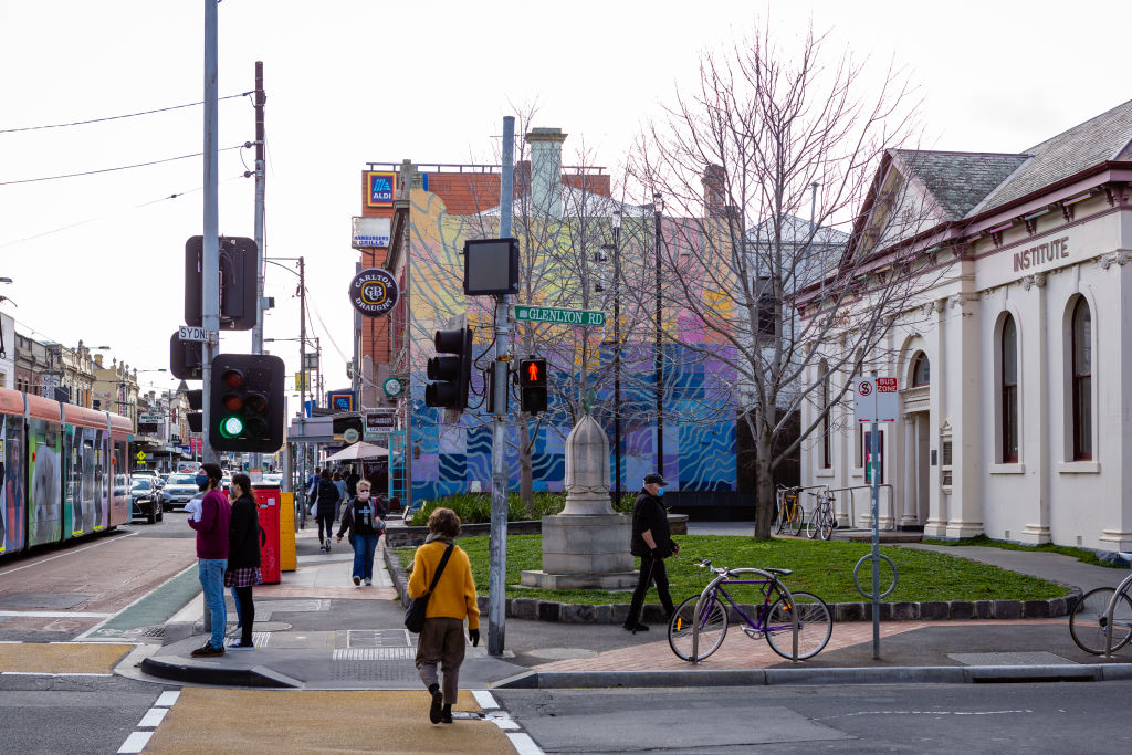 Corner of Sydney Road and Glenlyon Road. Photo: Greg Briggs