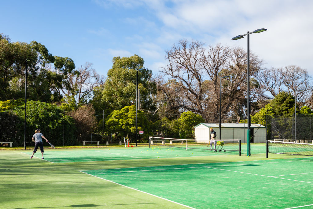 Its not the first place you think of for a spot of tennis.  Photo: Greg Briggs