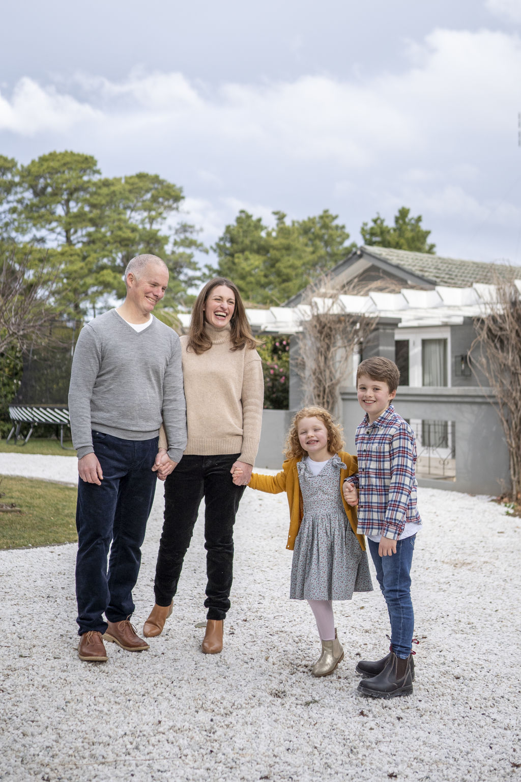 Amelia and David Jones with their children Darcy and Charlotte. Photo: Peter Izzard