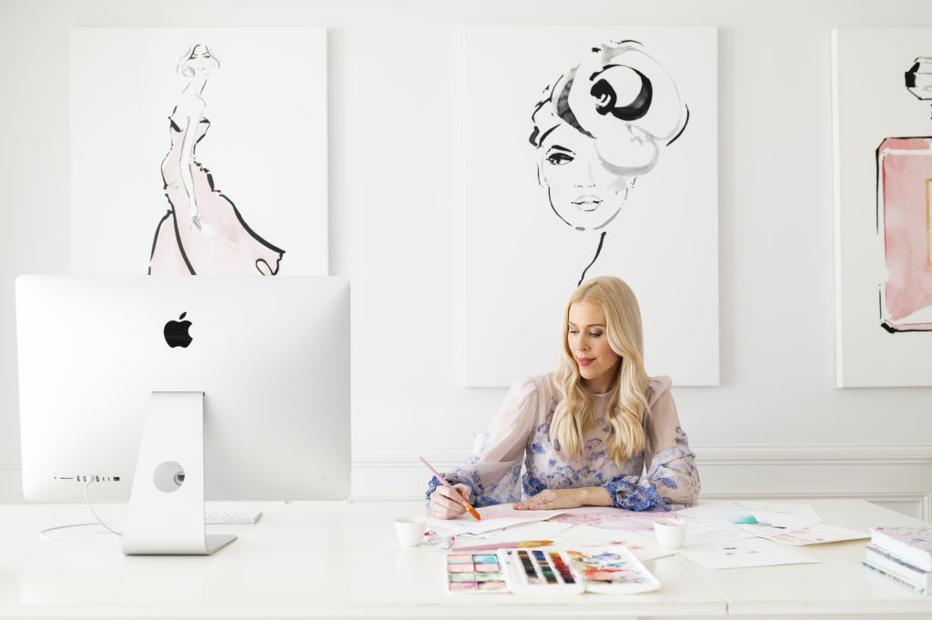 Hess hard at work in her home studio. Photo: Marc Pricop