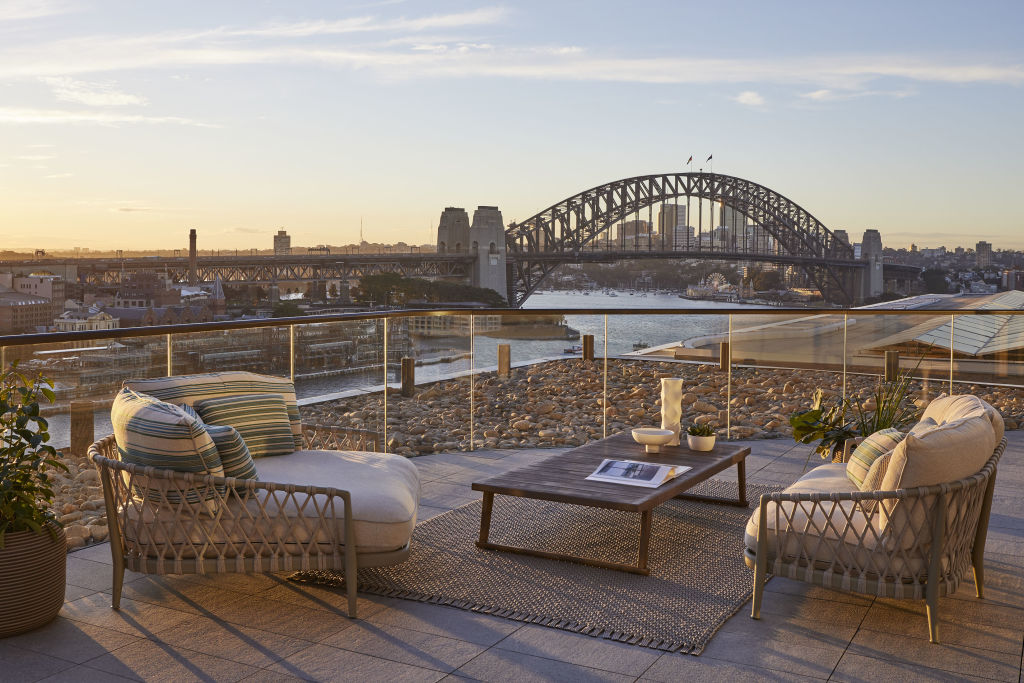 Apartments throughout the building offer views of the harbour and the Royal Botanic Garden. Photo: Supplied.