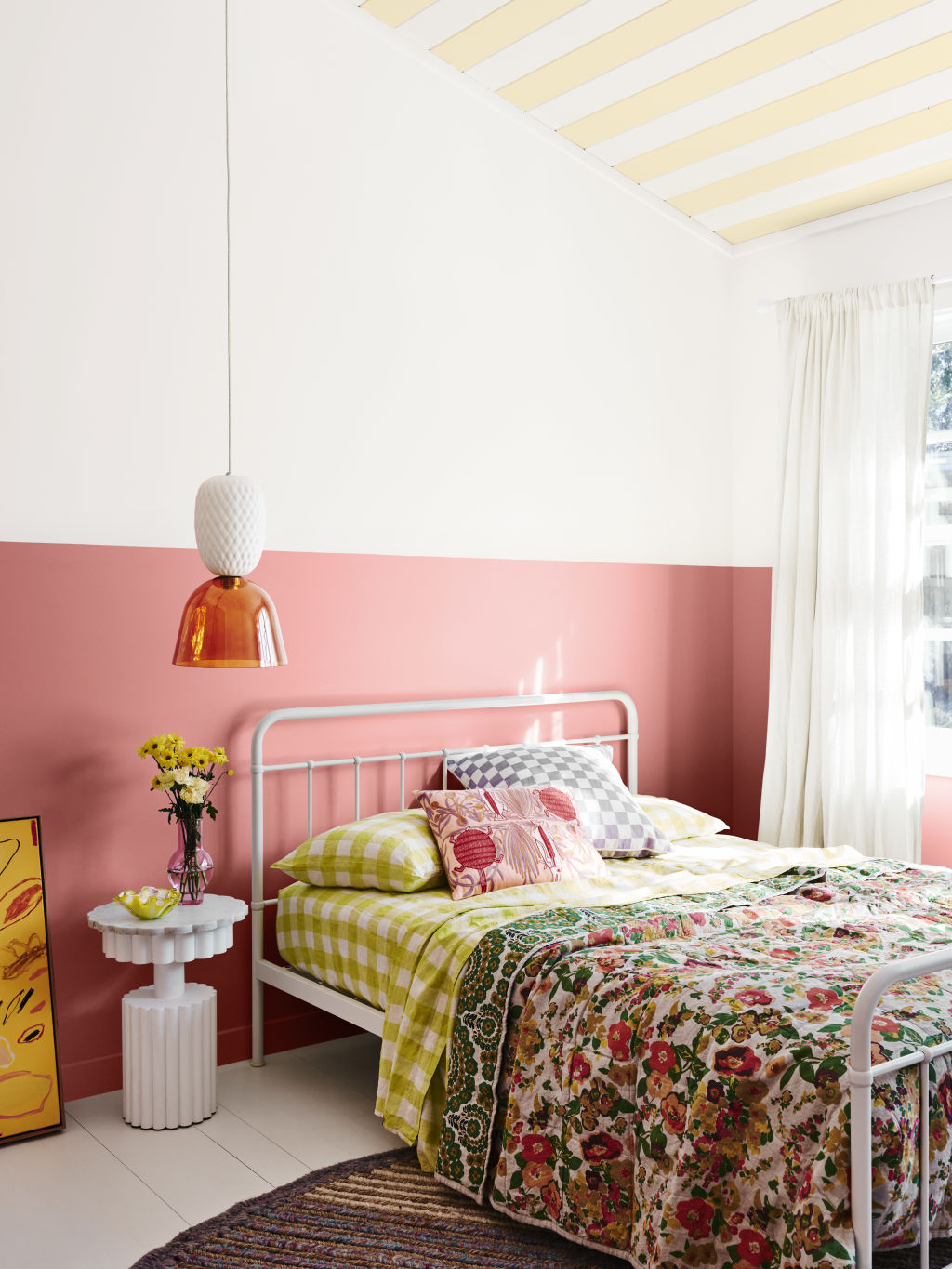 The best way to begin your colour journey is to start simple. Paint one colour on the wall behind your bed as a focal point. The Dulux Wonder palette. Photo: Lisa Cohen. Styling: Bree Leech