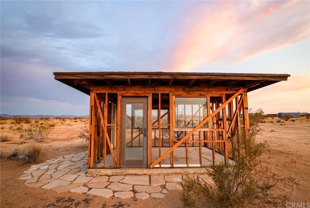 No walls and no utilities in the middle of the California desert but it's got potential. Photo: Redfin