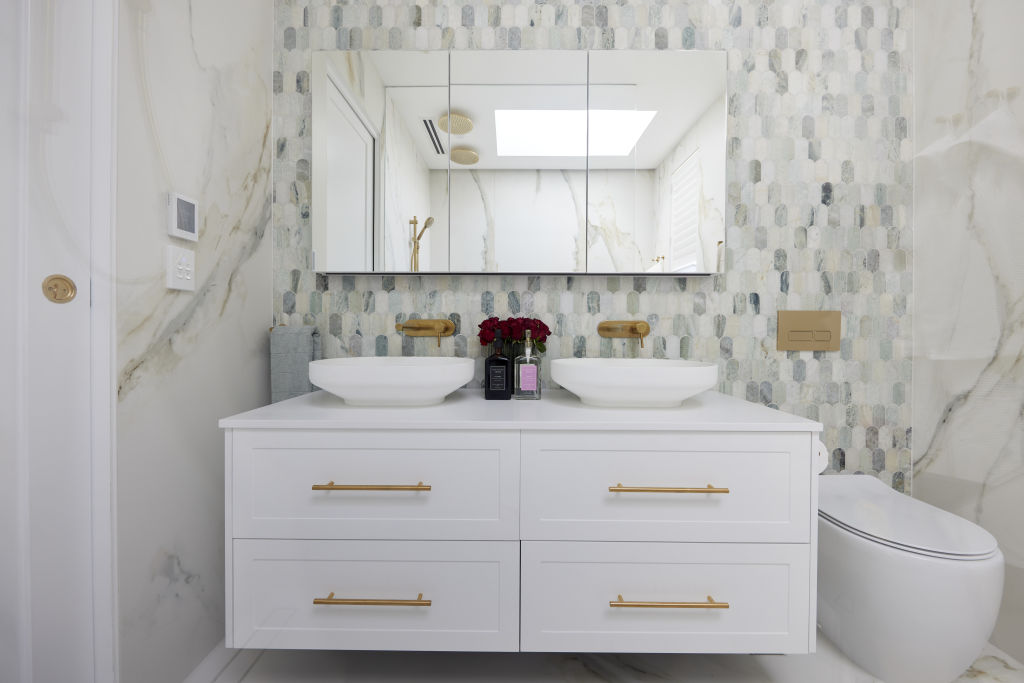 And the couple upped the glam in the master en suite, too. Photo: Channel Nine