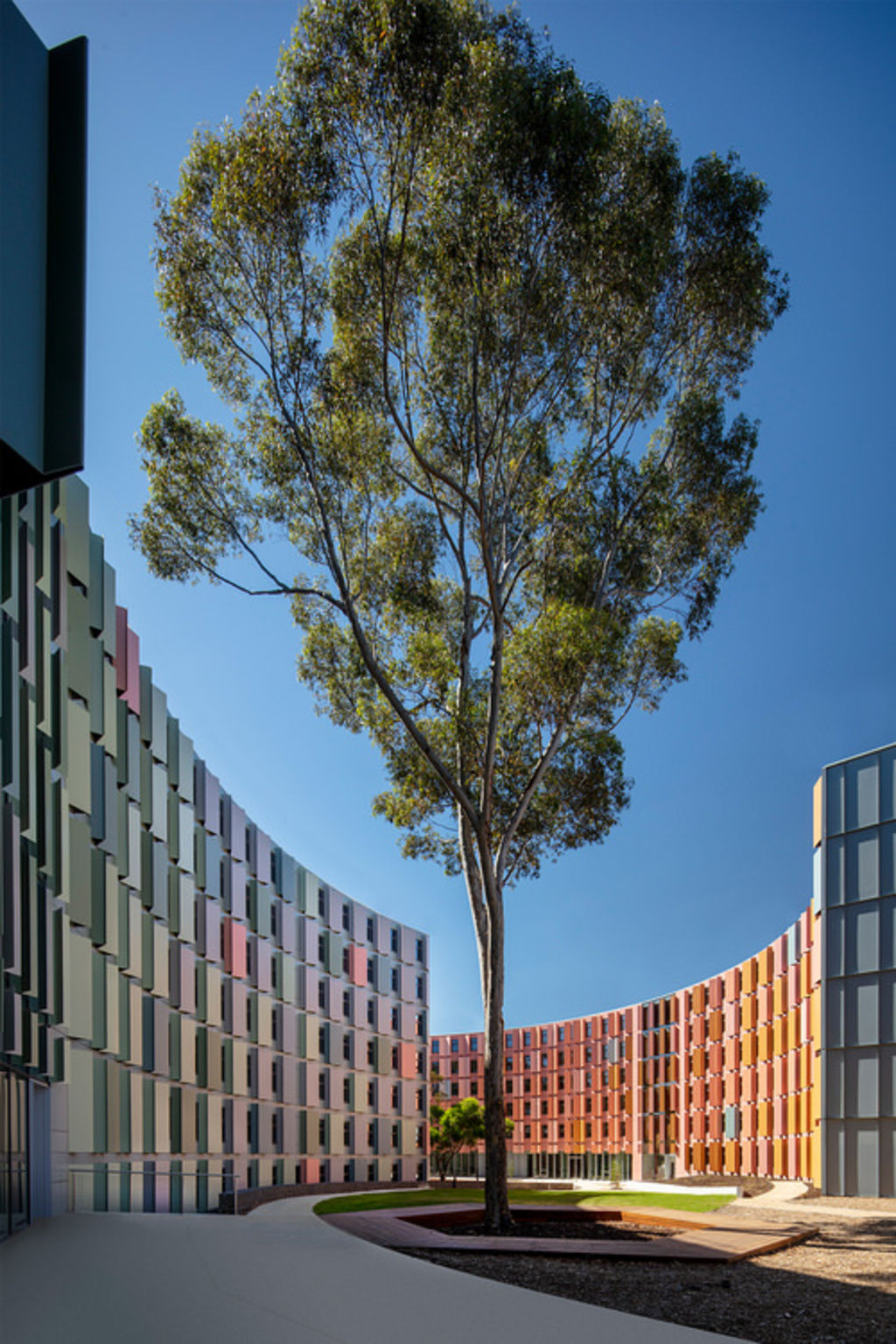 La Trobe University's north and south student accommodation apartments by JCB. Photo: John Gollings