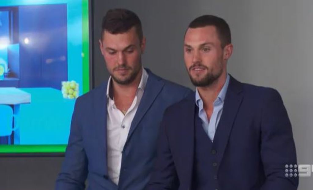 Josh and Luke were noticeably nervous when it came time to present their listings video. Photo: Channel Nine