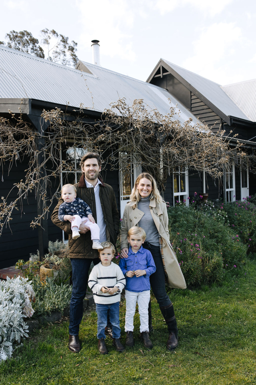 Georgie and Michael Trigg at their new home in Pipers Creek. Photo: Ali Bant