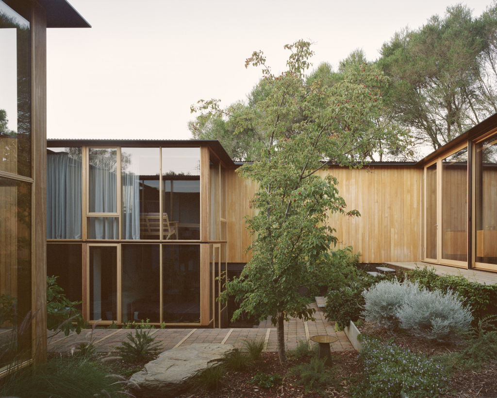 Corner House, a solid fibre cement-clad home in Flinders, Victoria, earned design firm Archier a commendation.  Photo: Rory Gardiner