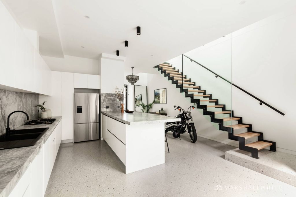 The elegant kitchen of 34 Fraser St, Richmond. Photo: Marshall White