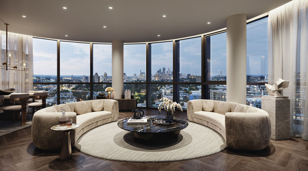 With 23 storeys, The Frederick enjoys city skyline views from all angles. Photo: Supplied