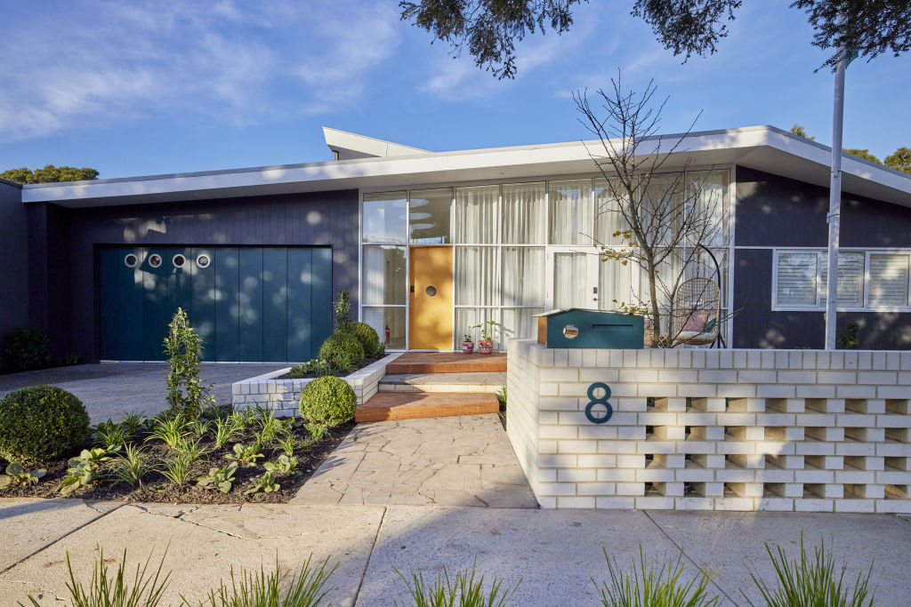 Tanya and Vito’s mid-century hit-and-miss brick fence suited the style of their home. Photo: Channel Nine