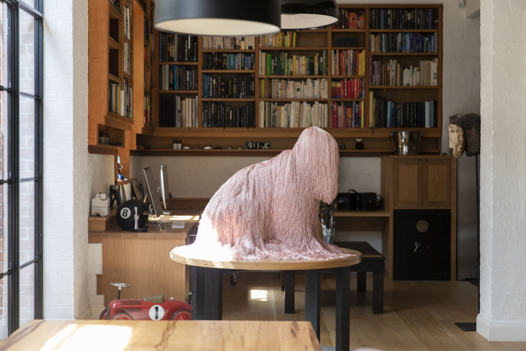 Scene-stealing 'fake taxidermy' works by Australian sculptor Troy Emery feature prominently throughout the home. Photo: Charlie Kinross