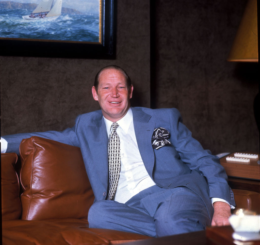 Kerry Packer pictured at his Park Street offices in the 1970s.