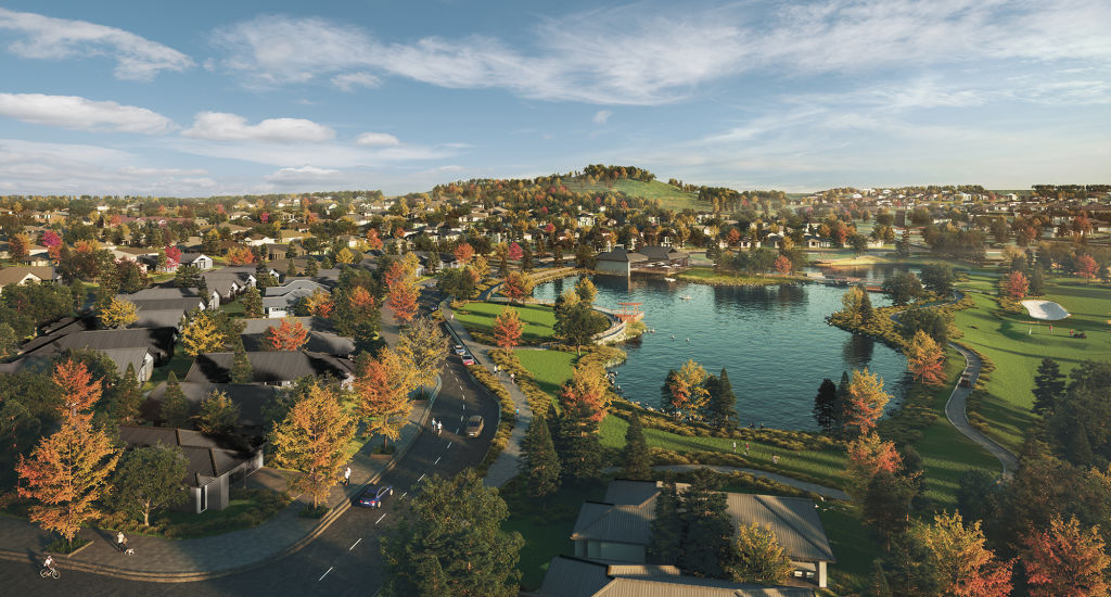 An artist's impression of  Ashbourne, a new master-planned community located next door to the Moss Vale Golf Club. Photo: Aoyuan International